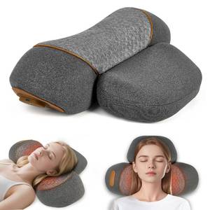 lot 7190 image: WALFITE 3-in-1 Neck Massager Pillow with Heating & Cervical Traction, Ergonomic Cervical Pillow for Neck Back Shoulder Pain Relief, Rechargeable Neck Pillow (Light Gray)