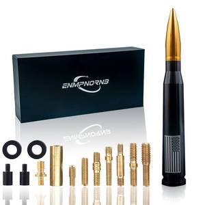 lot 7215 image: Enmpnornb 7.8inch Black-Gold Bullet Antenna American Flag Replacement for Chevy Silverado Dodge Ford F150 F250 F350 RAM 1500 2500 Raptor Truck Antenna Accessories Ford Jeep Wrangler