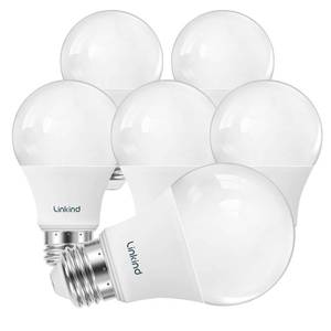 lot 7232 image: Linkind A19 LED Light Bulbs Dimmable, 60W Equivalent, Energy Efficient 9W, 2700K, 800 Lumens, E26 Standard Base, Lighting for Bedroom Living Room Home Office, 6 Packs