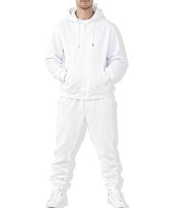 lot 7238 image: Mlgaril Mens White Tracksuits 2 Piece Sets Full Zip Hoodie Sweatsuit Athletic Jogging Sweat Suits Casual Outfits For Men,M