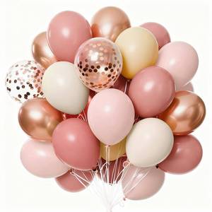 lot 7240 image: PartyWoo Dusty Pink Balloons 66pcs 12 Inch Blush Rose Pink Metallic Rose Gold Nude Boho White Sand Confetti Balloons for Baby Shower Birthday Gender Reveal Wedding Anniversary Party Decorations