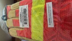 lot 5 image: Pigskin Driver Work Gloves with High Visibility Reflective Tape Size XL