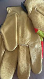 Pigskin Driver Work Gloves with High Visibility Reflective Tape Size XL