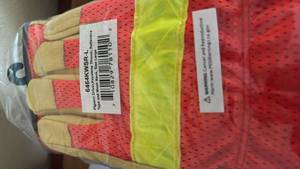 lot 8 image: Pigskin Driver Work Gloves with High Visibility Reflective Tape Size XL