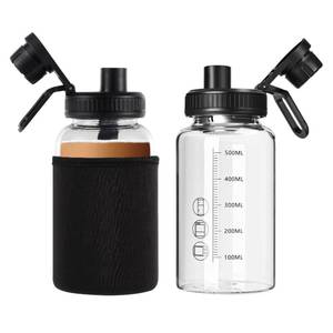 lot 6861 image: BNCWCQZ Glass Shaker Bottle, 2 Pack 22oz BPA-Free Odorless Shaker Bottle with 304 Stainless Steel Ball and Removable Cleaning Brush for Fitness Protein Mixes
