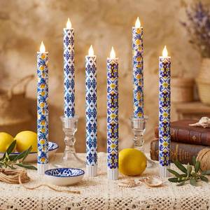 lot 6870 image: Lyrow 6 Pcs Amalfi Coast Party Decorations Mediterranean Flameless Candles LED 11 Inch Capri Lemon Table Candles Decor for Mediterranean Italian Summer Wedding Gifts Home Decor