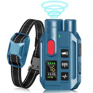 lot 6875 image: Dog Shock Collar with Remote Control,2000FT Range Dog Training Collar with 4 Training Modes,IP67 Waterproof Dog Bark Collar for Small Medium and Large Dogs(8-150lbs) (Blue)