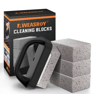 lot 6880 image: AWEASROY Heavy Duty Grill Cleaner, Grill Cleaning Bricks with Handle, Pumice Griddle Cleaning Stone Removing Stains for BBQ, Swimming Pool, Sink(4 Pack)