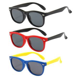 lot 6881 image: FANNYGO 3 Pack kids sunglasses for Boys and Girls Kids Polarized Sunglasses For Boy Girl Age 3-11 (Blackbluered)