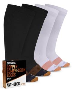 lot 6882 image: Doctors Select Copper Plus Size Compression Socks Wide Calf - 2 Pairs  20-30mmHg Extra Wide Calf Compression Sock Women  Compression Sock for Women Plus Size for Traveling & Running  Compression Socks Men Wide Calf  Black & White