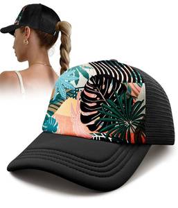 lot 6888 image: Flafens Womens Trucker Hat Cute Summer Casual Baseball Caps for Women and Girls Golf Ball Hats with Adjustable Snapback, for Outdoor Sports, Plants