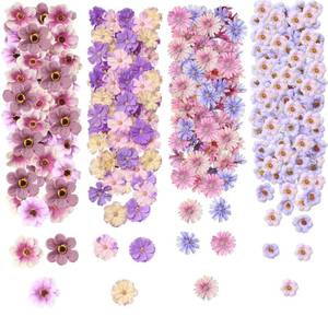 lot 6892 image: Cindeer 217 Pcs Mini Silk Flower Heads Bulk, Small Fake Flowers for Crafts Artificial 3D Loose Fabric Flower for Crafts DIY Wedding Party Hair Cap Dresses Decorations(Purple Series)