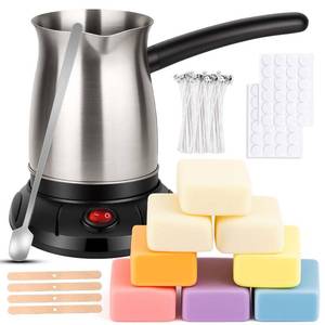 lot 6898 image: KEARLGMBH Wax Melter for Candle Making, Soy Candle Making Kit with Wax Melting Pot, DIY Candles Making Supplies Including 1lbs Soy Wax, Candle Wax Melter, Stirring Spoon, Wicks, and Centering Device
