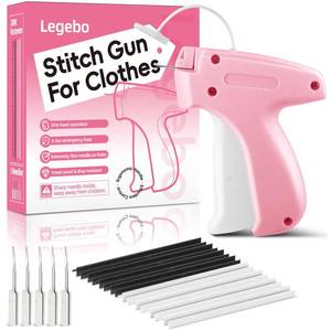 lot 6906 image: Legebo Stitch Gun for Clothes, Handheld Stitch Gun Quick Clothing Fixer, Portable Tagging Gun for Home & Retail Use, Includes 6 Needles,1000 Black & 1000 White Fasteners (Pink,1pcs2000tag)