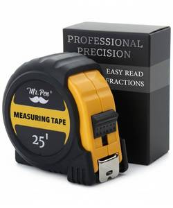 lot 6929 image: Mr. Pen- Retractable Tape Measure 25 ft, Yellow, Easy Read, Steel Retractable Measuring Tape with Fractions, Ideal for Construction & DIY Projects