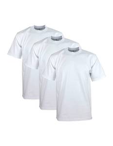 lot 6953 image: Pro Club Mens 3-Pack Heavyweight Cotton Short Sleeve Crew Neck T-Shirt, Snow White, 4XL-Tall
