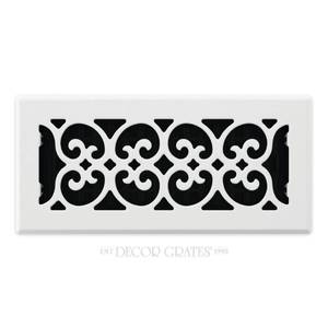 lot 6960 image: Decor Grates FS410-WH Scroll Design Floor Register,4x10, White