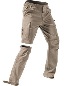 lot 6971 image: Moosehill Mens-Hiking-Pants Convertible Quick-Dry Water-Resistant Lightweight Zip-Off Outdoor for Hunting, Fishing, Safari with 5 Deep Pockets (Timber Oat, 30W32L)