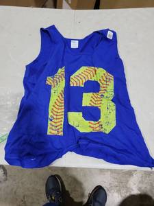 lot 6983 image: Vintage Softball 13 Jersey Number Tank Top XXL blue