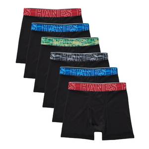 lot 6991 image: Hanes Boys Moves Breathable Mesh Boxer Brief Underwear, X-Temp, Moisture-Wicking Boxer Briefs for Boys, 6-Pack Large