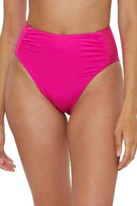 lot 8007 image: Trina Turk Monaco - Womens High Waisted Bikini Bottom, Cheeky Coverage, Swimwear Separates for Women, Pink Parade, 8