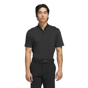 lot 8019 image: Adidas Mens Ultimate365 Stripe Polo Shirt, BlackCarbon S18, Large