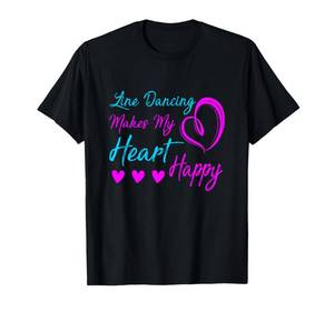 lot 8022 image: Line Dancing Makes My Heart Happy Line Dance T-Shirt XXL