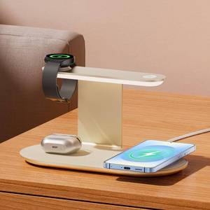 lot 8039 image: Metal Wireless Charging Station for SamsungAndroid Charger,4 in 1 Nightstand Watch Charger Charging Stand with Night Light for Samsung S25S24S23 UltraBuds3,Only for Galaxy Watch 8765