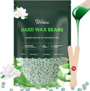 lot 8042 image: Wchiou Hair Removal Wax, 2lb Wax Beads for Sensitive Skin, With Pure Aloe Vera, For Face, Eyebrow, Leg, Bikini, Brazilian Waxing, Coarse Body Hair Specific