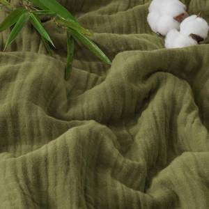 lot 8066 image: PHF Cooling Muslin Blanket King Size, Lightweight Gauze Blanket for Adults, 60% Rayon Derived from Bamboo & 40% Cotton for Summer, 4-Layer Soft Breathable for Hot Sleepers, 108x90, Olive Green