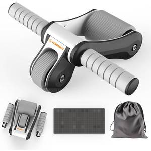 lot 8085 image: TEWONKAL Portable Ab Roller Wheel with Knee Pad & Storage Bag, Foldable Design Quiet Wheels with Smooth Bearings, At Home Gym Travel for Strength Training