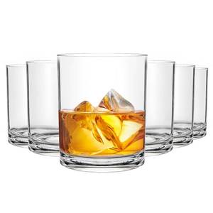 lot 8101 image: REALWAY 12 Oz Plastic Whiskey Glasses Set of 6 Unbreakable Old Fashioned Cocktail Cups, Clear Reusable Plastic Drinking Glasses, Outdoor Glassware, Dishwasher Safe &amp BPA-Free