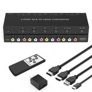 lot 8110 image: RuiPuo 4Port AV to HDMI Converter, RCACompositeCVBS to HDMI Adapter for WiiN64PS1PS2PS3VHSVCRDVD Players etc.