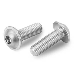 lot 8124 image: Mellewell M6 x 25mm Flanged Button Head Socket Cap Screw Bolts, 304 Stainless Steel 18-8, Allen Socket Drive, Bright Finish, Fully Threaded, Pack of 50