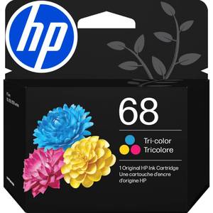 lot 8128 image: HP 68 Tri-Color Ink Cartridge  Works Envy 6100e, 6500e Series  Eligible for Instant Ink  7FP20TN  Packaging May Vary