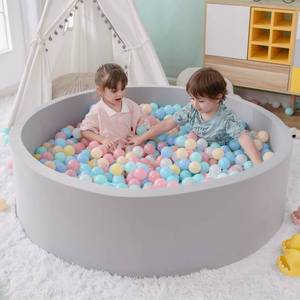 lot 8133 image: SHJADE Foam Ball Pit, 47.2x 13.8 Large Ball Pits for Toddlers, Soft Round Kiddie Baby Playpen Ball Pool for Kids, Ideal Gift for Babies Indoor and Outdoor Game, Grey(Balls not Included)