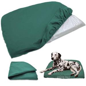 lot 8143 image: Dog Bed Cover Waterproof Replacement Machine Washable Covers for 41x27 Inch Dog Bed Heavy Duty Scratch Resistant Mattress Protector Pet Bed Cover Only Dark Green
