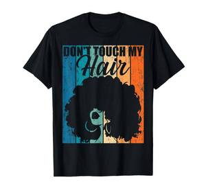 lot 8145 image: Dont Touch My Hair Funny Afro Natural Hair Women Retro Gift T-Shirt Large blue