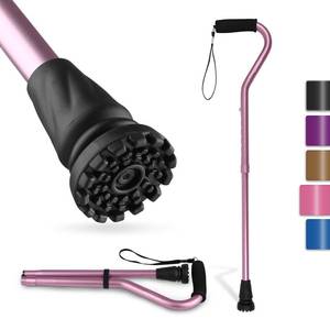 lot 8148 image: GPTCAMP Walking Cane and Walking Stick for Men Women,Lightweight Folding Canes with Offset Soft CushionedHandle,Adjustable&Collapsible,Mobility & Leg Surgery Recovery(Pink)