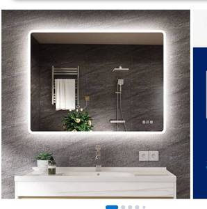 31-in x 39-in Beveled Frameless Rectangle Dimmable Lighted defogger mirror