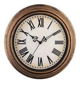 lot 4025 image: Plumeet Retro Wall Clock, 12 Non Ticking Classic Silent Vintage Wall Clocks Decorative Kitchen Living Room Bedroom, Roman Numerals, Battery Operated