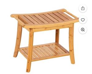 lot 4027 image: Eccostyle Solid Bamboo Spa Style Bench - Natural