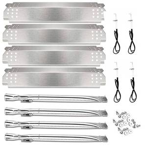 lot 8191 image: Utheer Grill Replacement Parts for Nexgrill 4 Burner 720-0830H 720-0783E 720-0888 720-0888N, Nexgrill Replacement Parts 4 Burner Included 4 Grill Burner Tube, 4 Heat Plates Shield Tent, 4 Ignitors
