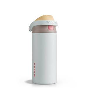 lot 8206 image: ENCOOL Leakproof Insulated Water Bottle with Straw Dual-Sip Water Bottle Bag-Safe Design for Work, Commute &amp Gym Keeps Drinks Cold All Day, 18 oz, Clay Grey