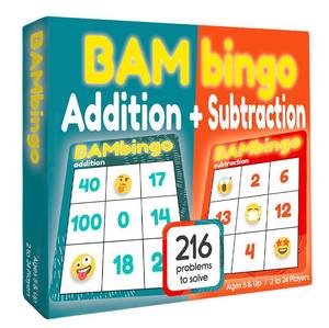 lot 8212 image: THE BAMBINO TREE Addition and Subtraction Facts Bingo Game - 1st 2nd & 3rd Grade Educational Math Learning for Classroom & Homeschool