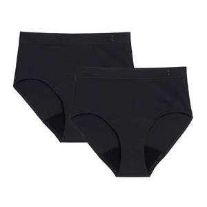 lot 8257 image: Thinx for All Period Underwear, Everyday Comfort Brief, Holds Up to 12 Regular Tampons, Period Panties, Leakproof, Reusable & Controls Odor, Black, 2 Pack, 4X