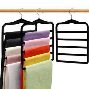 lot 8259 image: Closet Organizers and Storage, 3 Pack Pants-Hangers-Space-Saving, Velvet Non Silp 5 Tier Scarf Jeans Closet Organizer,Dorm Room Essentials for College Students Girls Boys Guys,Organization and Storage