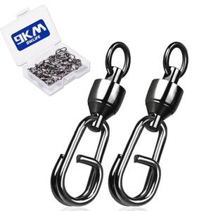 lot 8261 image: 9KM DWLIFE Fishing Swivels & Snaps 25Pcs & Quick Change SnapsHigh Strength Snap Swivels Stainless Ball Bearing Fishing Swivels FreshwaterFreshwater