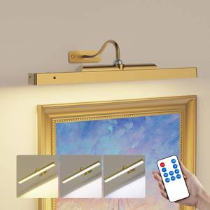 lot 8264 image: Wireless Picture Light Battery Operated, 1Pack Remote Control Painting Light with Timer, 13Hrs Service Life Art Display Light for Picture Frame Artworking Portrait, Poster, Photo, Mirror_Antique Gold