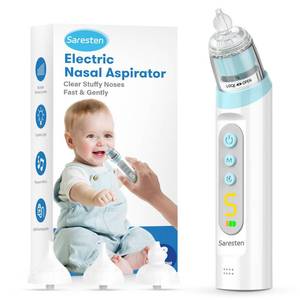 lot 8269 image: Nasal Aspirator for Baby,Rechargeable Nose Sucker for Baby,Baby Nasal Aspirator with 3 Silicone Tips,Adjustable Suction ,Waterproof Booger Sucker for Baby with Music and Light Function,Blue